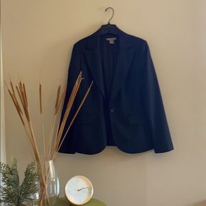 Ann Taylor Black Pinstriped Blazer